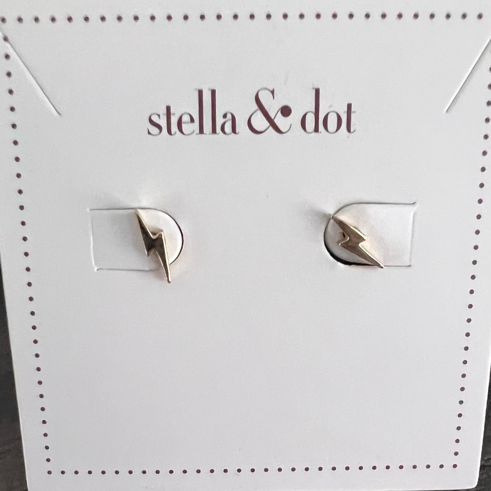 Stella & Dot Gold Tone Bolt Earrings
